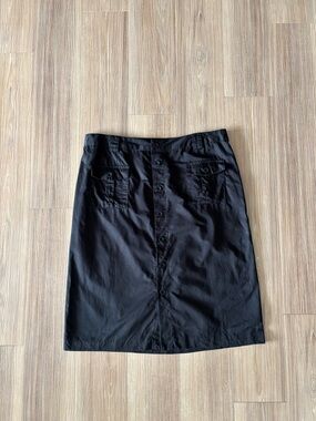 Y2K Gap Khakis Skirt Black Button Utility Pockets Cotton Womens 14 Casual Preppy
